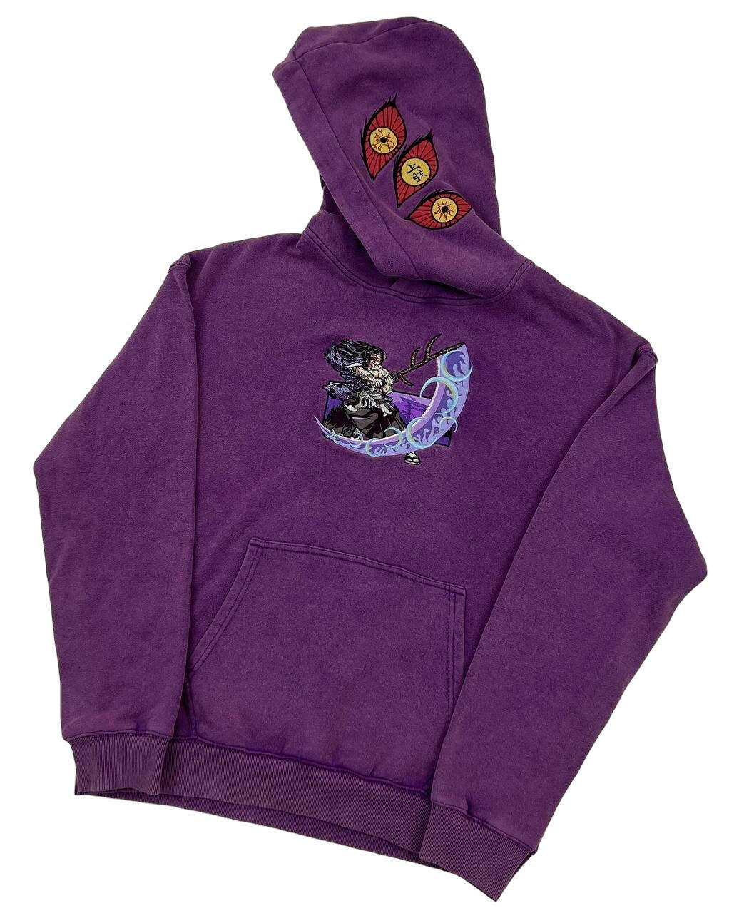 Kokushibo Upper Moon 1: Demon Slayer Anime Embroidered Hoodie Collection.