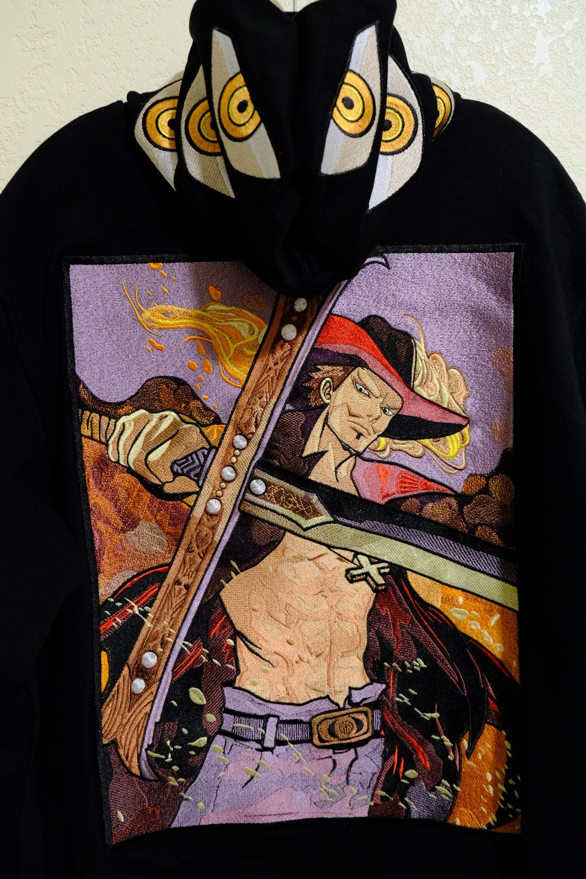 Hawk Eye Mihawk Embroidered Black Hoodie