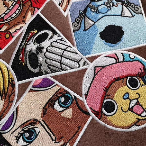 Strawhat Pirates Crew: Sunny One Piece Embroidered Hoodie Collection.