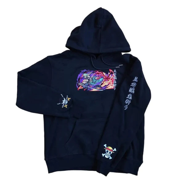 Roronoa's "Onigiri" One Piece Embroidered Hoodie Collection.