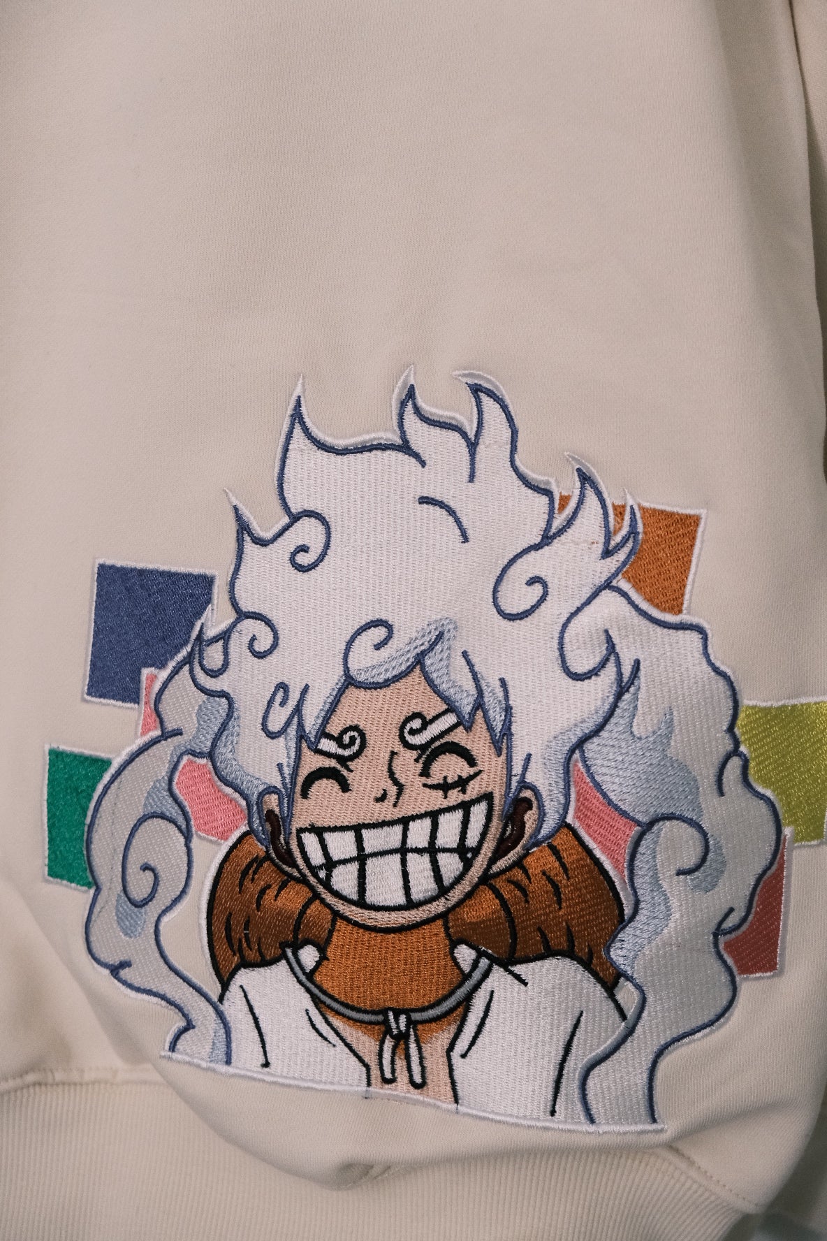 Legendary Luffy Gear 5 Face Embroidered Hoodie