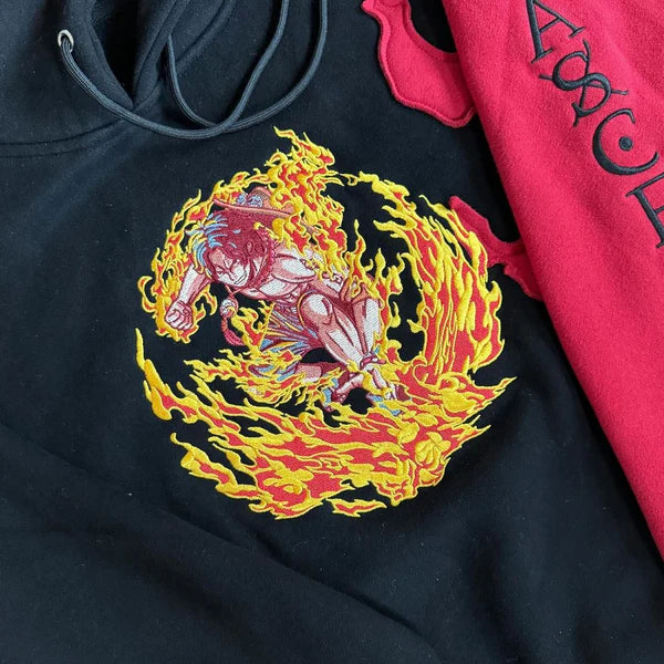 Ace Burning Hoodie Embroidered Hoodie