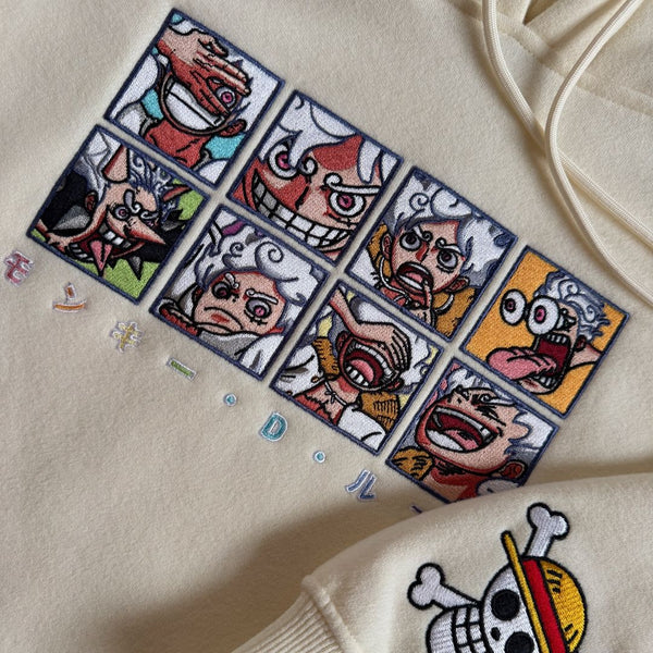 Legendary Luffy Gear 5 Face Embroidered Hoodie