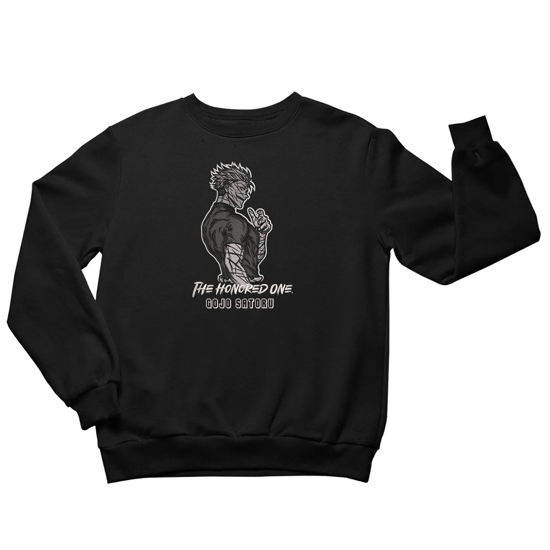 The Honored One Embroidered Sweatshirt – Divine Strength Unleashed