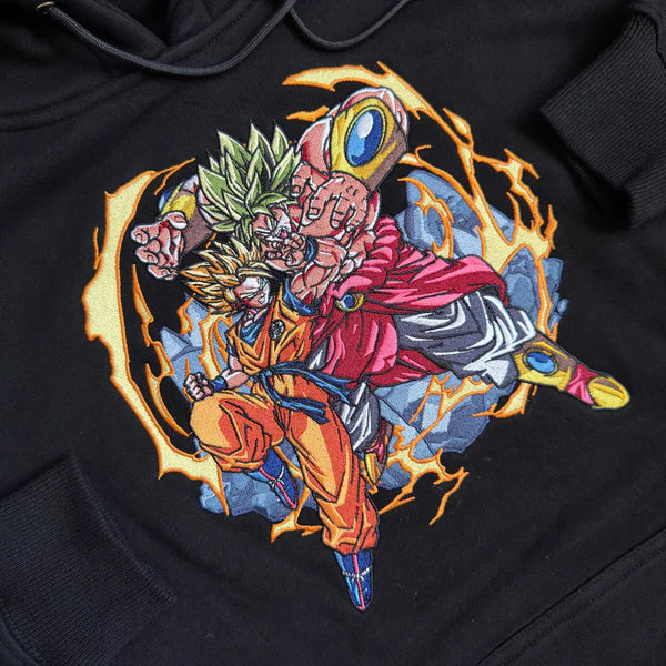 Brolly vs. Goku Black Embroidered Hoodie for Unisex