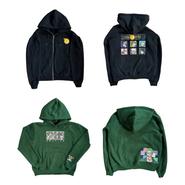 Exklusiver Zoro Expression Hoodie: Authentische One Piece Anime-Kleidung für Fans