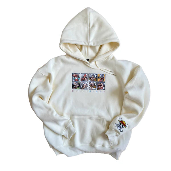 Legendary Luffy Gear 5 Face Embroidered Hoodie