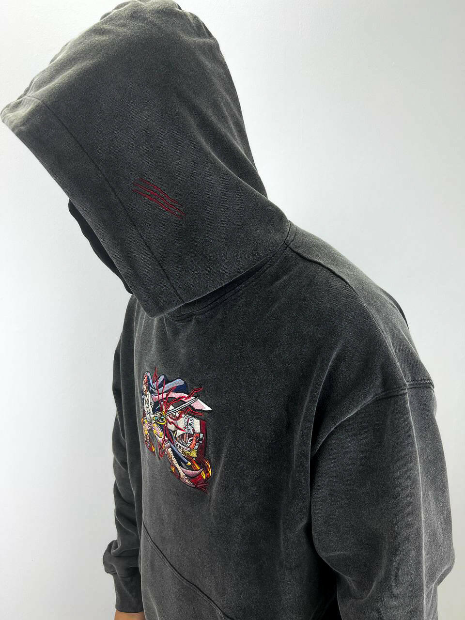 Red Hair Shanks: One Piece Anime Embroidered Hoodie Collection.